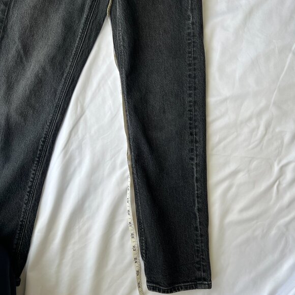 AE Stretch Super High-Waisted Ankle Straight Jean Distressed Black 4843 Size 000 - Picture 8 of 9